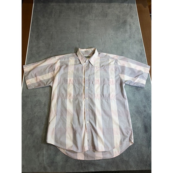 Levi's Silver Label Other - Levis Silver Label Vintage 90s Striped Short Sleeve Shirt Pink Grey L